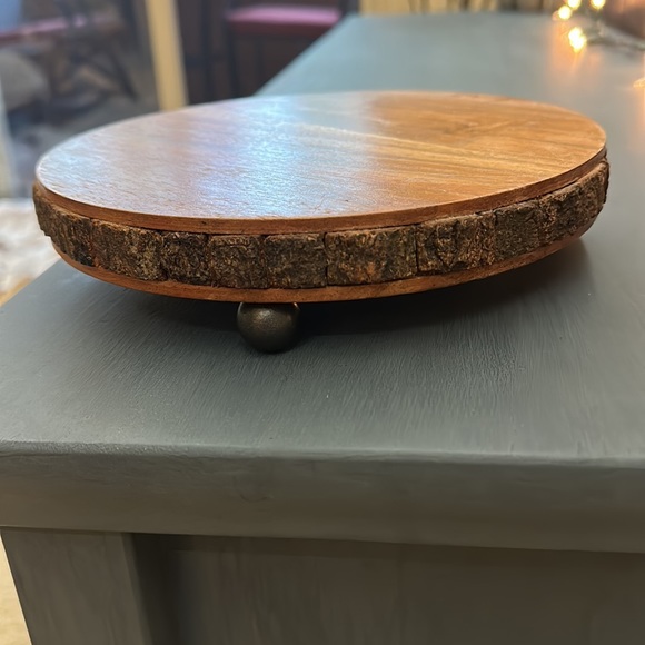 Round Wooden Stand. Made in India - Picture 2 of 3